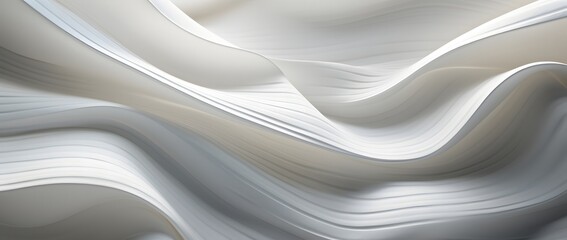 Obraz premium a background of white curved creased fabric, in the style of multi-layered geometry, piles/stacks, light-filled, slide film, minimalist ceramics, photo taken with nikon d750, use of paper