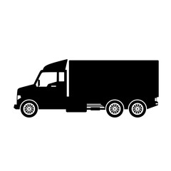 Box truck icon vector. Shipment truck silhouette for icon, symbol and sign. Box truck for shipment, transit, delivery, package or transportation
