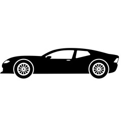 Sport car icon vector. Sport race car silhouette for icon, symbol or sign. Fast sport car graphic resource for transportation or automotive