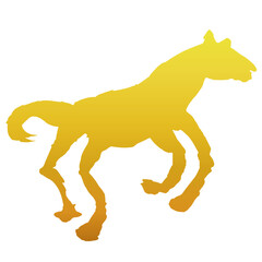黄金の馬のシルエットのベクターイラスト素材