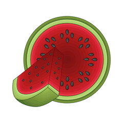 half watermelon illustration 