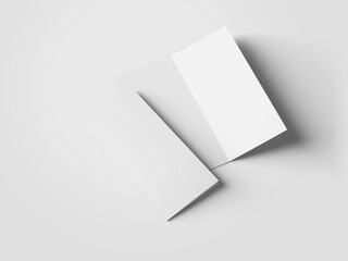 DL Bifold Brochure Flyer Mockup 3D Rendering