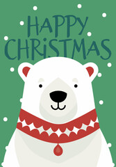 Posters of Polar Bear Christmas Cards and Vector Winter Forest Animals