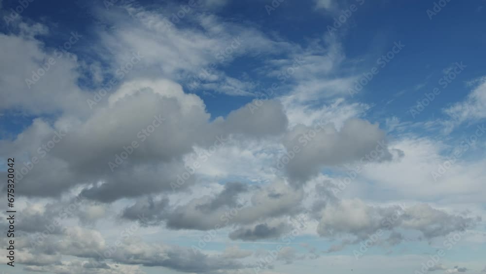 Wall mural movement of beautiful clouds in the blue sky, time lapse video. nice nature background for your proj