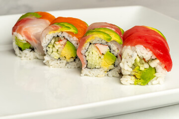 Rainbow roll sushi