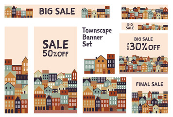 バナーセット_ヨーロッパ風の町並み