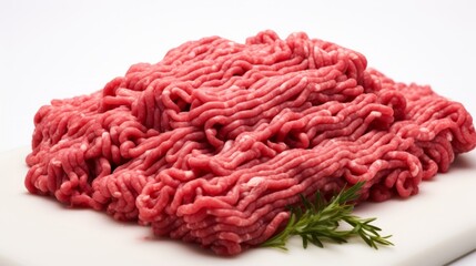 minced beef in a white background 