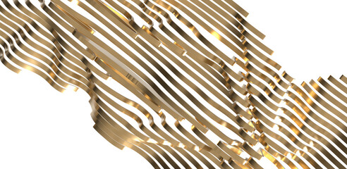 Luxury Unveiled: Abstract 3D Gold Cloth Illustration for Opulent Visuals