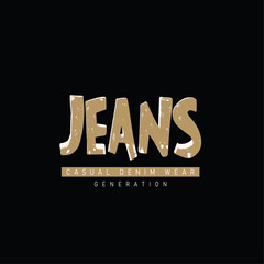 Jeans lettering typography vector creative graphic print t shirt