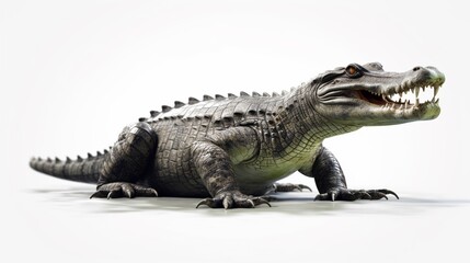 Alligator clipart with white background.Generative AI