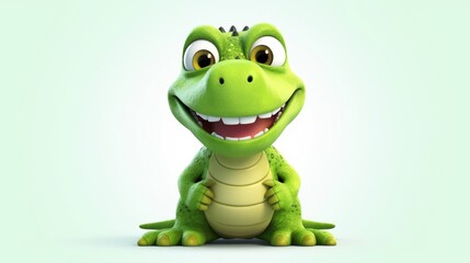 adorable simple alligator clipart white background.Generative AI