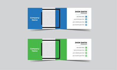 Free vector email signature design and professional business cover design template
