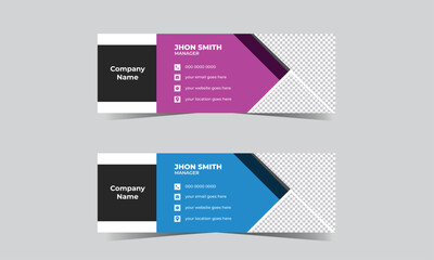 Free vector email signature design and professional business cover design template
