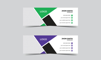 Free vector email signature design and professional business cover design template
