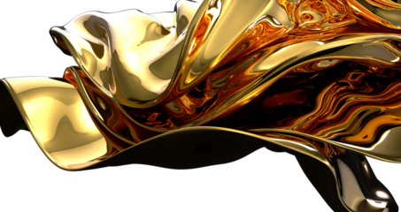 Lustrous Texture: Abstract 3D Gold Cloth Illustration for Rich and Glamorous Designs
