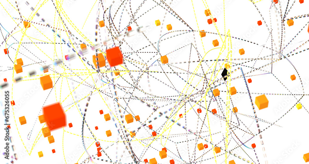 Fototapete abstract 3d rendering of network concept. modern background. futuristic shape with spheres and lines