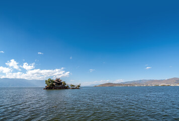 Landscape of Erhai Lake, located in Dali, Yunnan, China.