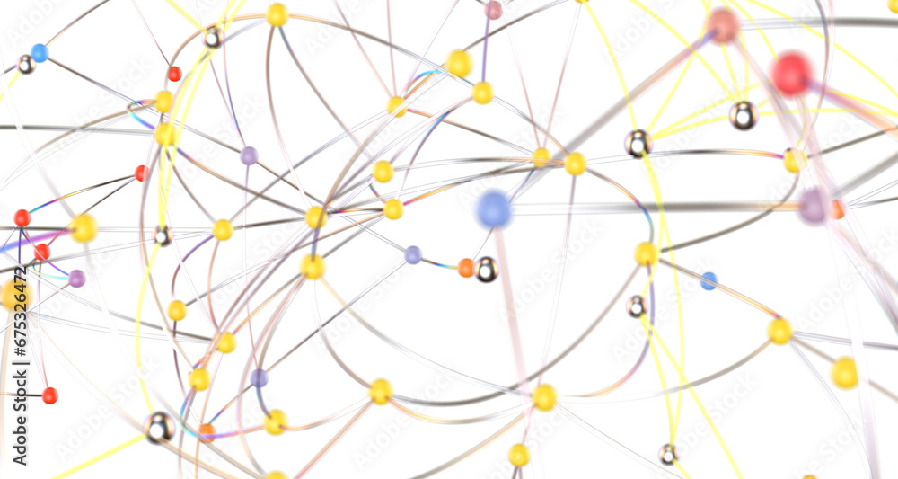 Poster network shape. Abstract 3D render