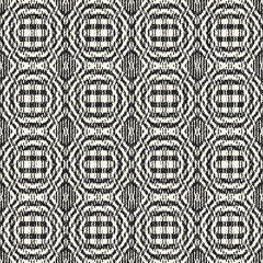 Monochrome Brushed Ornate Geometric Motif Textured Pattern