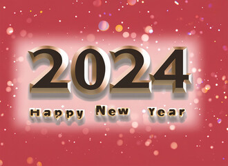 Happy New Year 2014 with bokeh effect. Vector illustration.