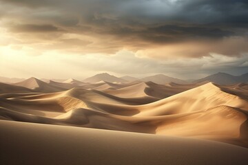 Fototapeta na wymiar A captivating landscape with earthy tones and rolling dunes. Generative AI