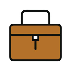 Briefcase, bag, suitcase, working bag, flat design, vector illustration isolated on white