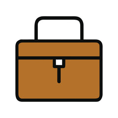 Briefcase, bag, suitcase, working bag, flat design, vector illustration isolated on white