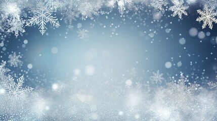 Naklejka na ściany i meble Silver and White Christmas Holiday Background: Festive Shiny Decorations for Seasonal Celebration Winter Xmas Glitter Snow