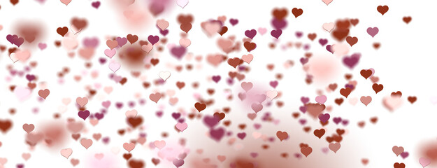  Red heart love confettis. Valentine's day falling