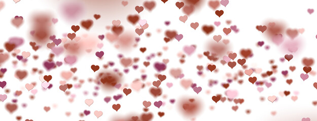 realistic isolated heart confetti on the transparent background for decoration and covering....