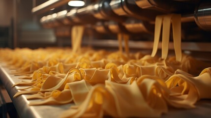 A series of shots highlighting the process of making and packaging fresh pasta.Background - obrazy, fototapety, plakaty