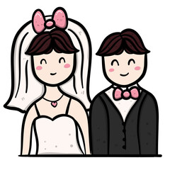 bride and groom in wedding