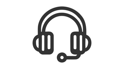 Headphones earphones flat icon. Headset silhouette