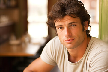 Retrato de hombre joven carism&aacute;tico atractivo