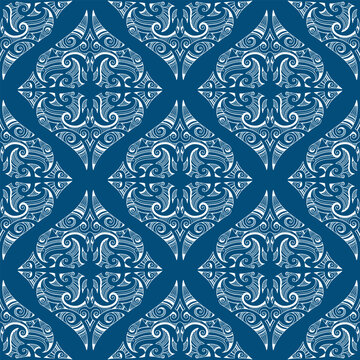 vector seamless pattern. Ornamental geometrical maori style