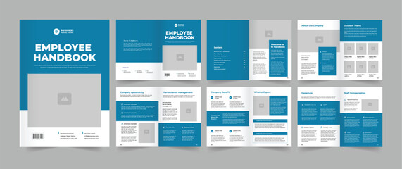 Hr Employee Handbook Layout Template - obrazy, fototapety, plakaty