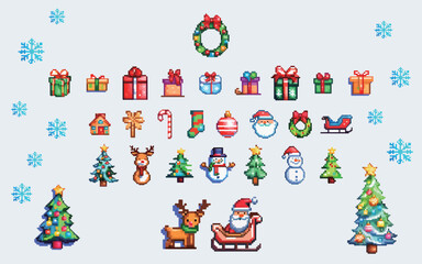 크리스마스 관련 스티커 아이콘, 일러스트 그림, 크리스마스 아이콘