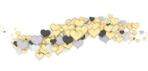 realistic isolated heart confetti on the transparent background for decoration and covering. Concept of Happy Valentine's Day,