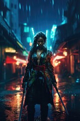 Futuristic ninja girl