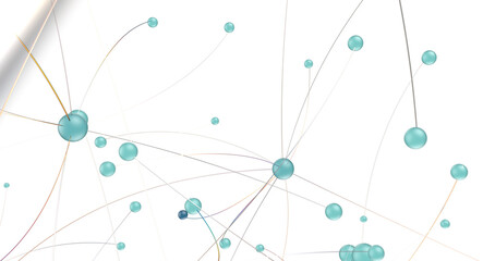 Abstract connected dots and lines. Concept of AI technology, Motion of digital data flow.