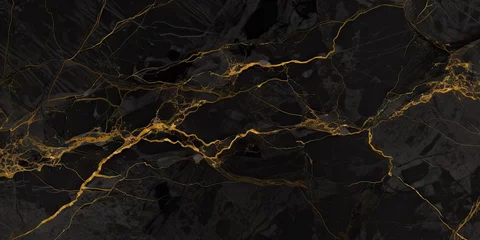 Tapeten Gilded elegance. Vintage marble granite artistry. Rich golden tones. Abstract surface design. Aged opulence. Dark stone art. Elegant rustic texture. Black and gold backdrop © Thares2020