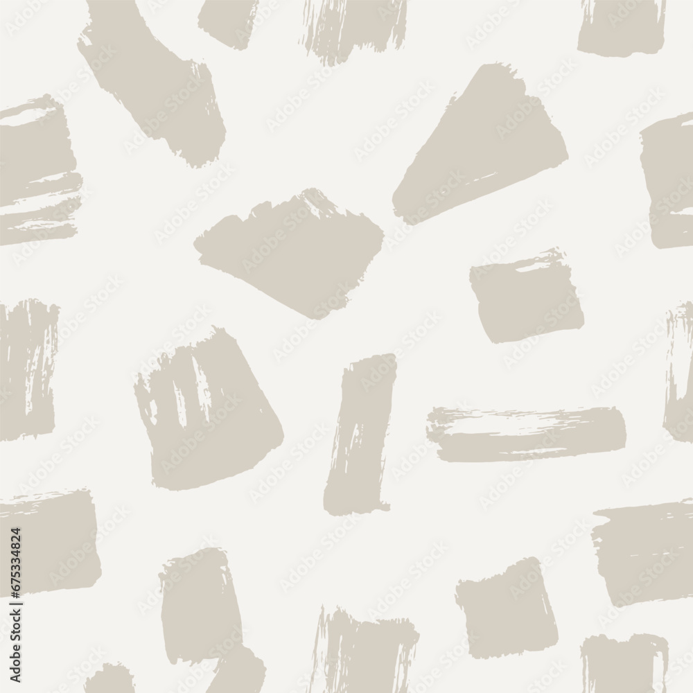 Poster seamless abstract pattern with gray hand drawn stains