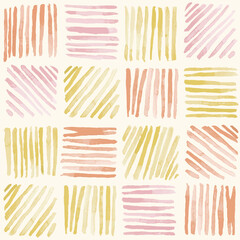 Seamless hand drawn geometric watercolor pattern  - 675335015