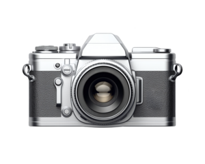 old camera isolated on white. File png