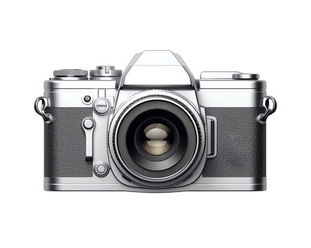 old camera isolated on white. File png