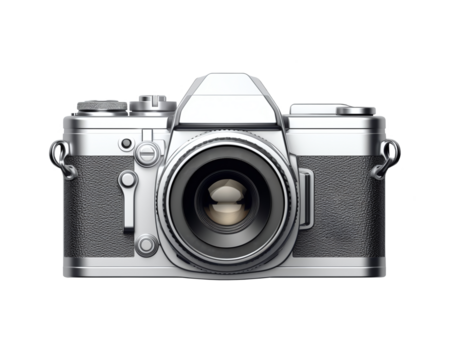 old camera isolated on white. File png