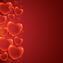 Happy Valentines Day. Red hearts background