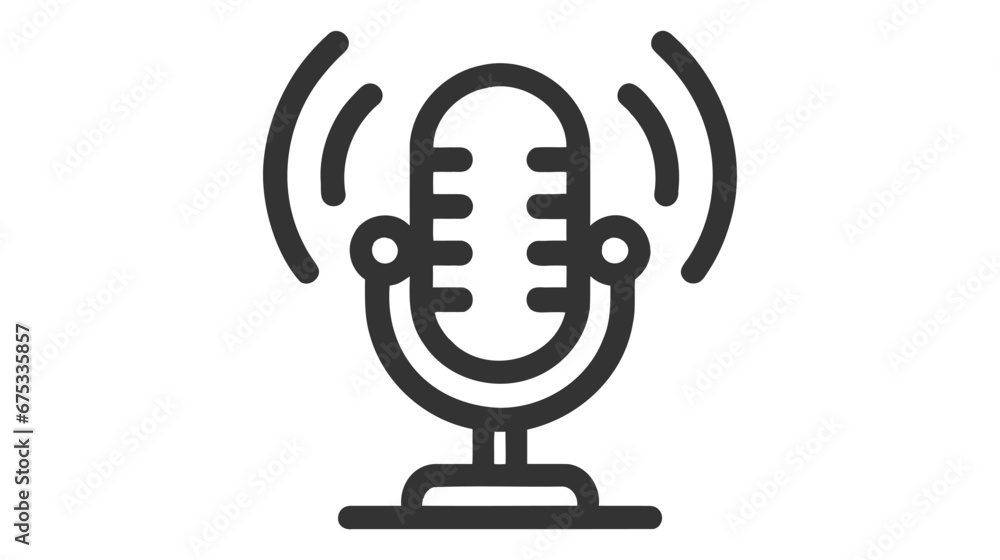 Poster record microphone vector icon. the symbol microphone for web site. illustration retro microphone for