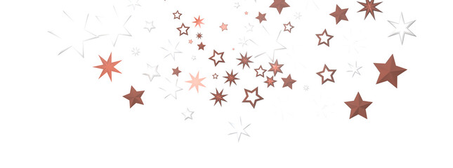 Gleaming Celestial Display: 3D Gold Stars Rain Illustration Mesmerizes