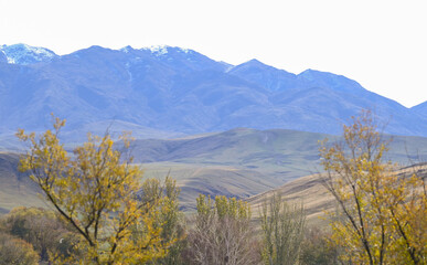 landscape, mountain, sky, nature, mountains, clouds, hill, panorama, cloud, valley, summer, grass, field, forest, Kazakhstan nature, tree, green, hills, lake, countryside, travel, meadow, sunset, rura